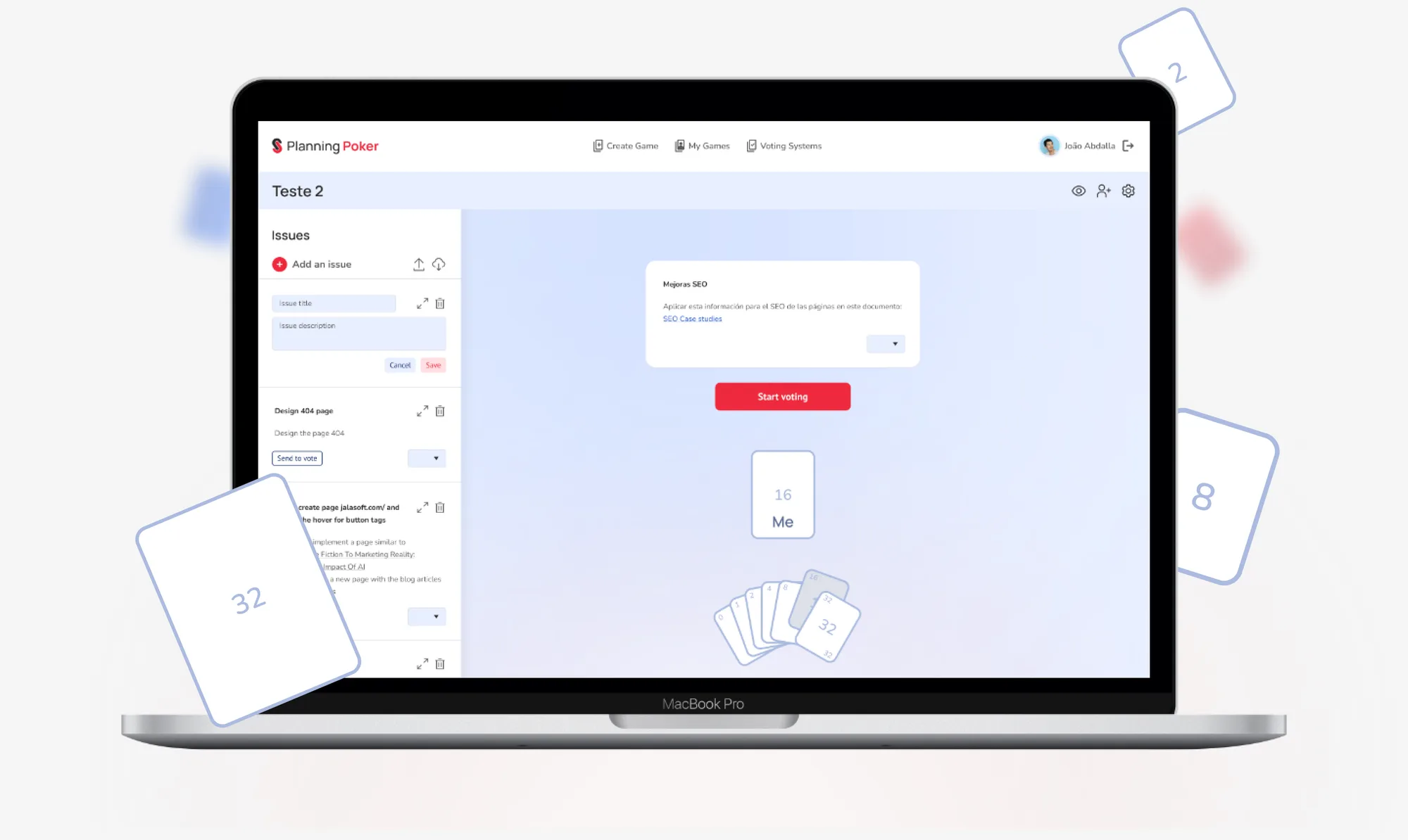 Planning Poker — redesign of an Agile estimation app
