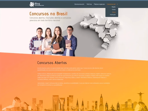 Concursos no Brasil — content discovery product landing page