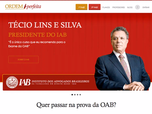 Ordem Perfeita — OAB bar exam prep product landing page