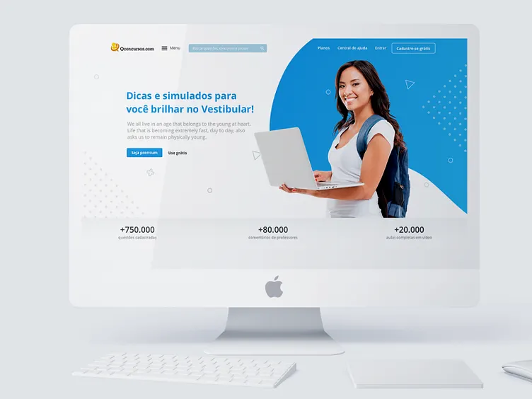 Landing page for the Vestibular vertical, part of QConcursos' expanded offering, shown on desktop